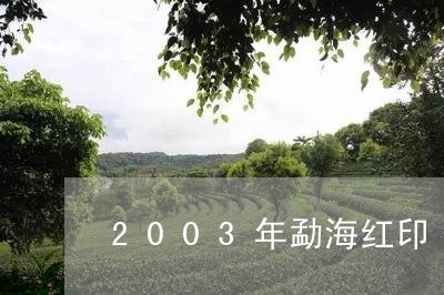 2003年勐海红印/2023032250391