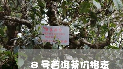 8号普洱茶价格表/2023033152725