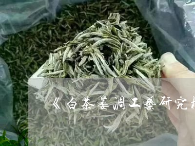 《白茶萎凋工艺研究概述》/2023040168383