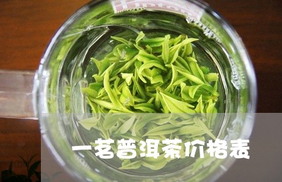 一茗普洱茶价格表/2023040151793