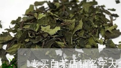 专买白茶店铺名字大全图片/2023040185261