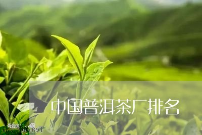 中国普洱茶厂排名/2023041319393