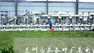 兰州白茶茶叶厂商电话多少/2023040130724