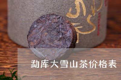 勐库大雪山茶价格表/2023041475371