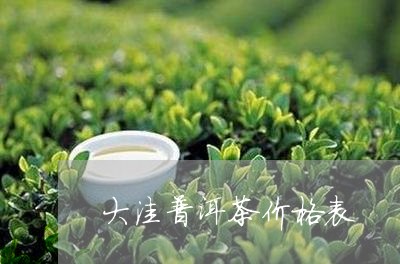 大洼普洱茶价格表/2023040120795