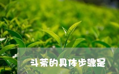 斗茶的具体步骤是/2023032542415