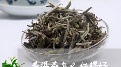 普洱茶怎么做得好/2023041377268