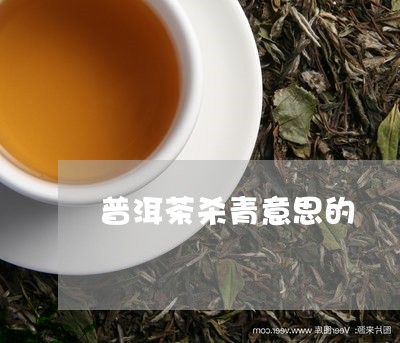 普洱茶杀青意思的/2023040983958