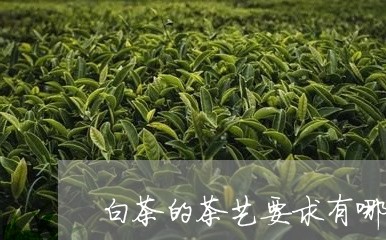 白茶的茶艺要求有哪些标准/2023041274924