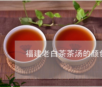 福建老白茶茶汤的颜色特点/2023041760493