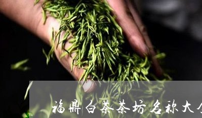 福鼎白茶茶坊名称大全图/2023032752725