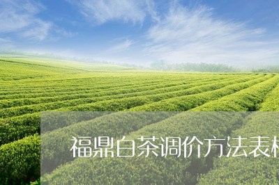 福鼎白茶调价方法表格图/2023032791613