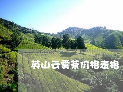 英山云雾茶价格表格/2023032126258