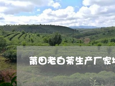 莆田老白茶生产厂家地址/2023032827269