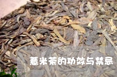 薏米茶的功效与禁忌/2023041601514