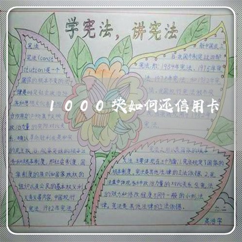 1000块如何还信用卡/2023082574046