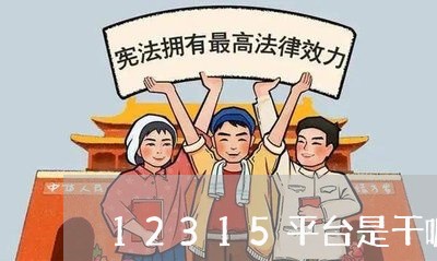 12315平台是干嘛用的/2023033191747