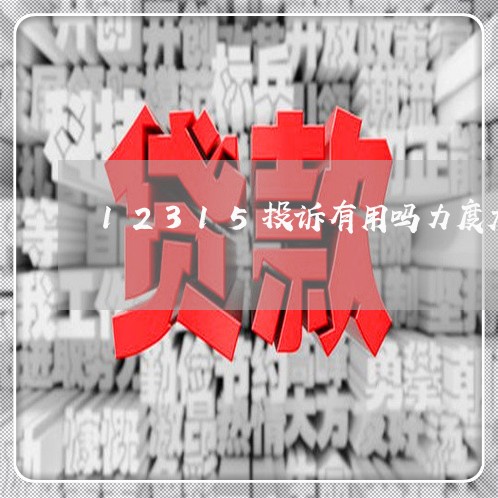 12315投诉有用吗力度大吗/2023032594938