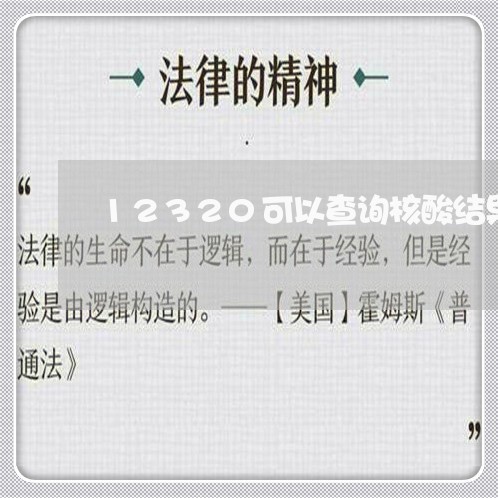 12320可以查询核酸结果吗/2023032717069