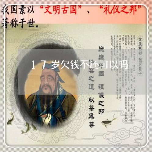 17岁欠钱不还可以吗/2023092695747