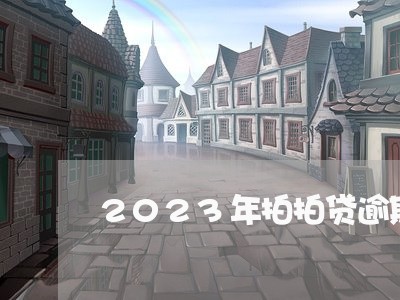 2023年拍拍贷逾期了怎么办/2023080374835