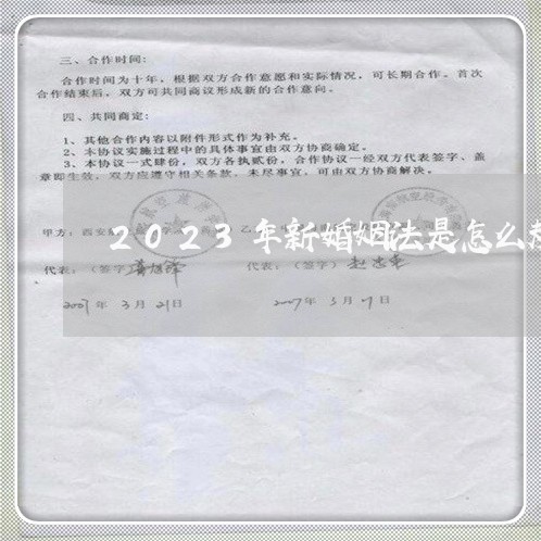 2023年新婚姻法是怎么规定的/2023112475370