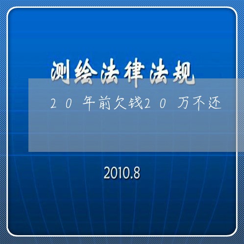 20年前欠钱20万不还/2023110618362