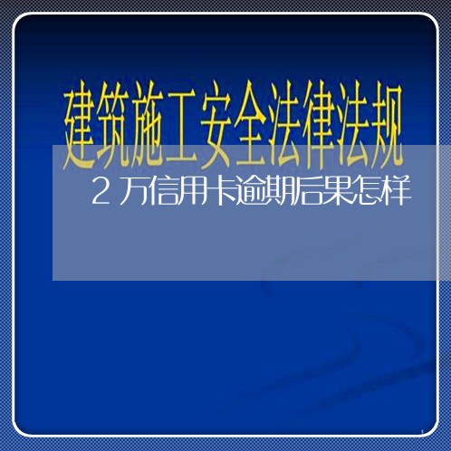 2万信用卡逾期后果怎样/2023051130403