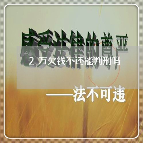 2万欠钱不还能判刑吗/2023112339159