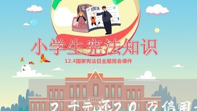 2千元还20万信用卡技巧/2023072346281