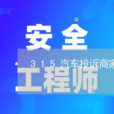 315汽车投诉商家/2023022685069