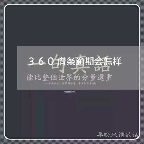 360借条逾期会怎样/2023080188490