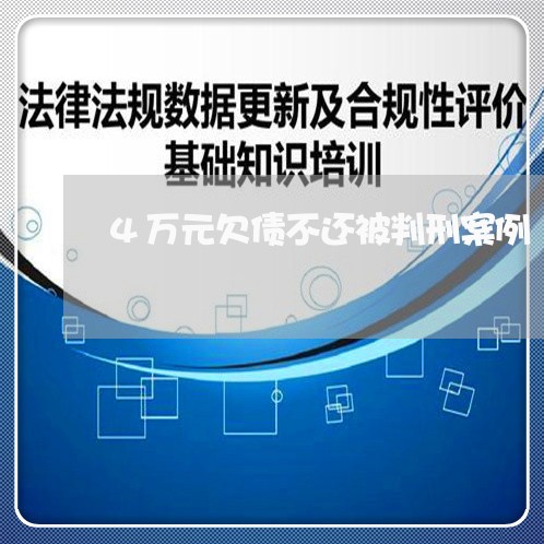 4万元欠债不还被判刑案例/2023110978273