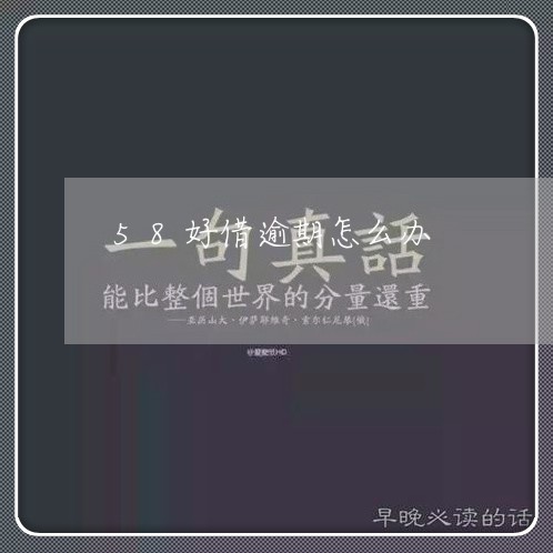 58好借逾期怎么办/2023060916149