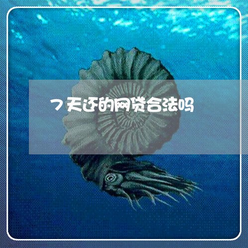 7天还的网贷合法吗/2023111626372