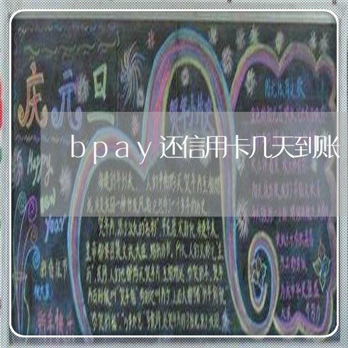 bpay还信用卡几天到账/2023120604038