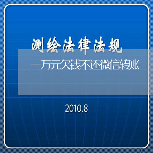 一万元欠钱不还微信转账/2023092715838