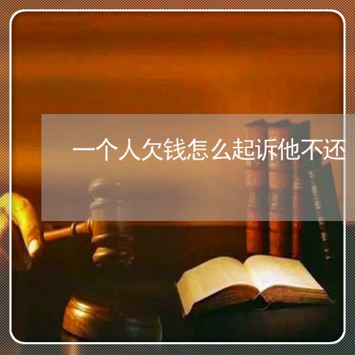 一个人欠钱怎么起诉他不还/2023120517460