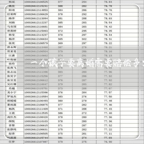 一个孩子要离婚需要赔偿多少钱/2023111471693