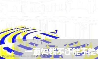 一直欠钱不还能不能报警/2023120525271