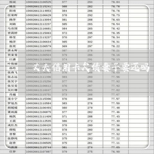 丈夫信用卡欠债妻子要还吗/2023080283814