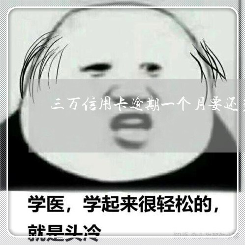 三万信用卡逾期一个月要还多少/2023050595968