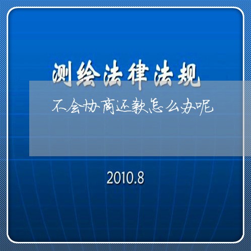 不会协商还款怎么办呢/2023100571704