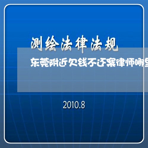 东莞附近欠钱不还案律师哪里找/2023093038049