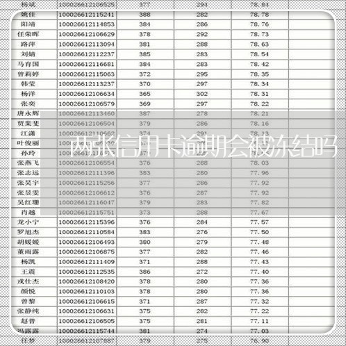 两张信用卡逾期会被冻结吗/2023051131372