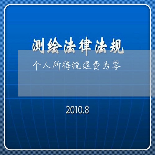 个人所得税退费为零/2023052673614