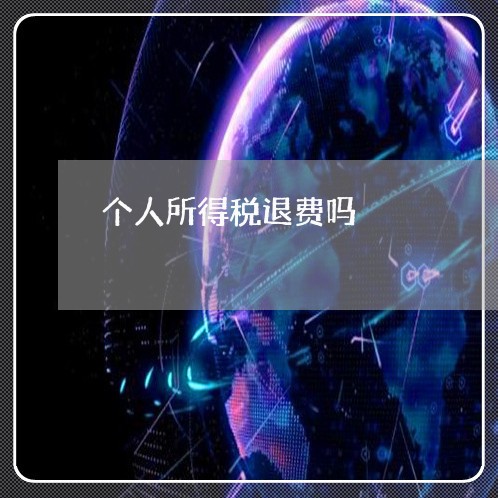 个人所得税退费吗/2023060435159