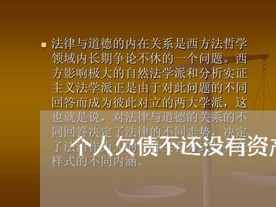 个人欠债不还没有资产怎么办/2023121009593