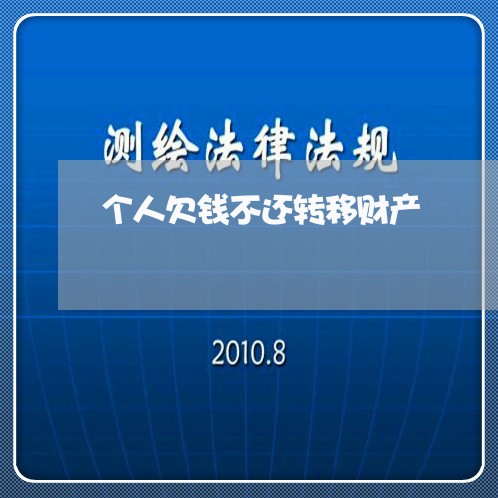 个人欠钱不还转移财产/2023111540382