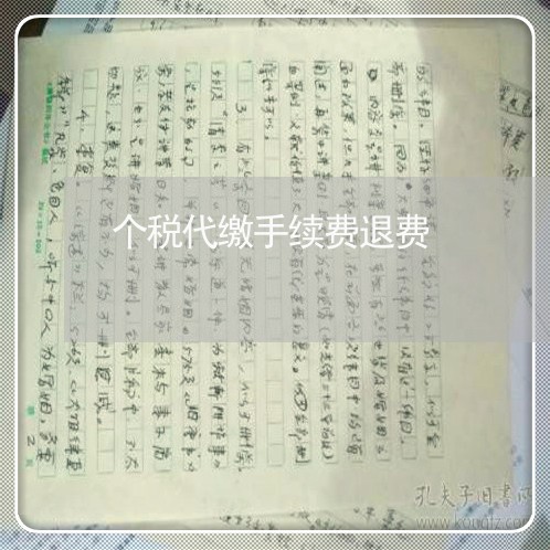 个税代缴手续费退费/2023061086038